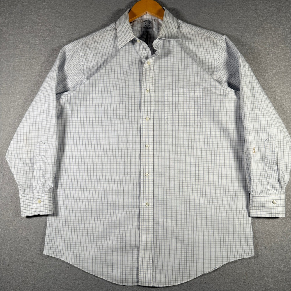 Brooks Brothers Regent Fit Non-Iron Supima Cotton Blue Check Shirt 16.5-32